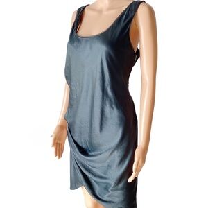 Helmut Lang gunmetal silk Mini Dress